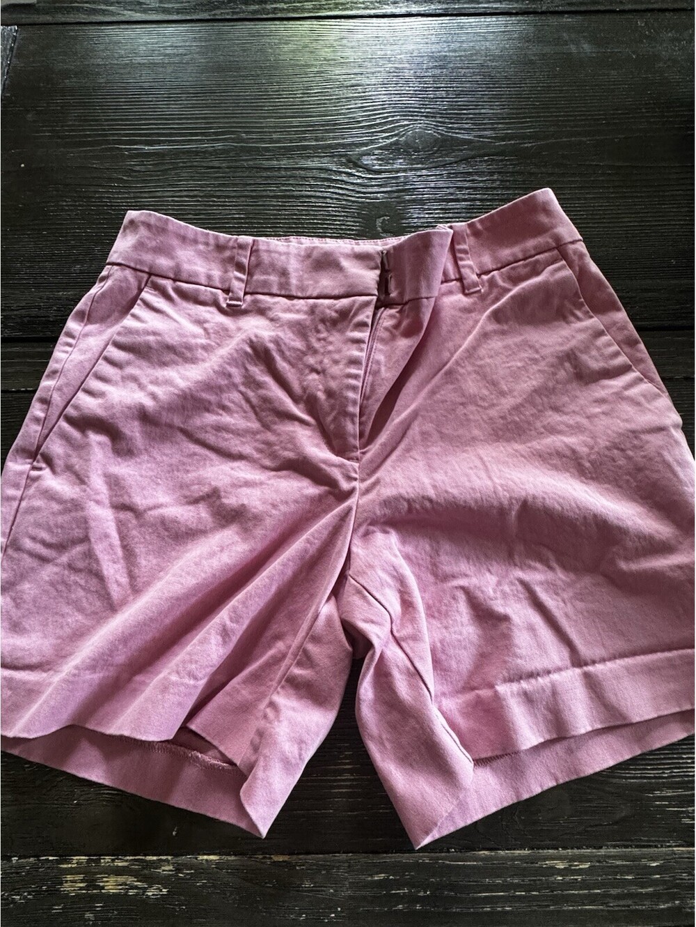 Ann Taylor Pink Tailored Cuffed Shorts Womens Size 0 Stretch Cotton Chino